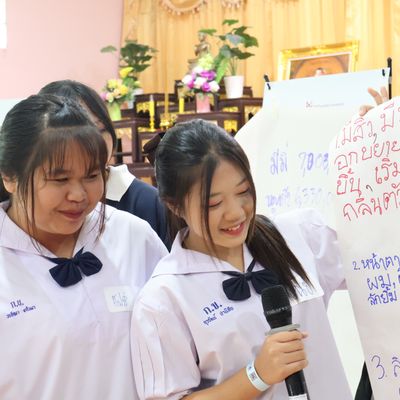 The students are presenting their work.