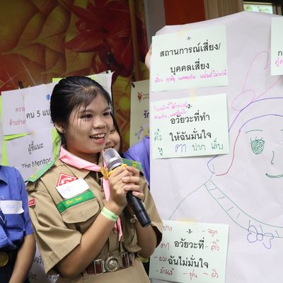 The students are presenting their work.