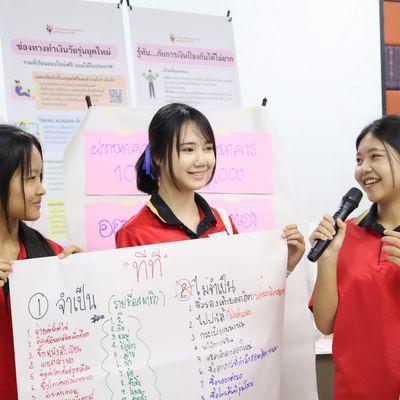The students are presenting their work.
