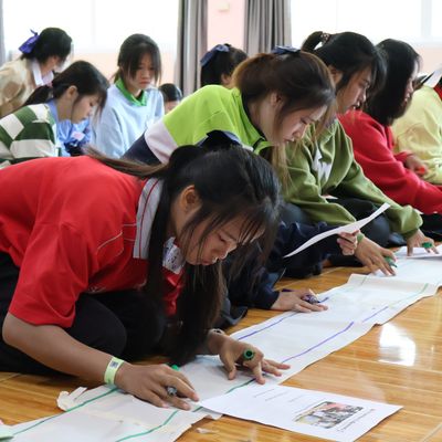 Students are working their group activity.